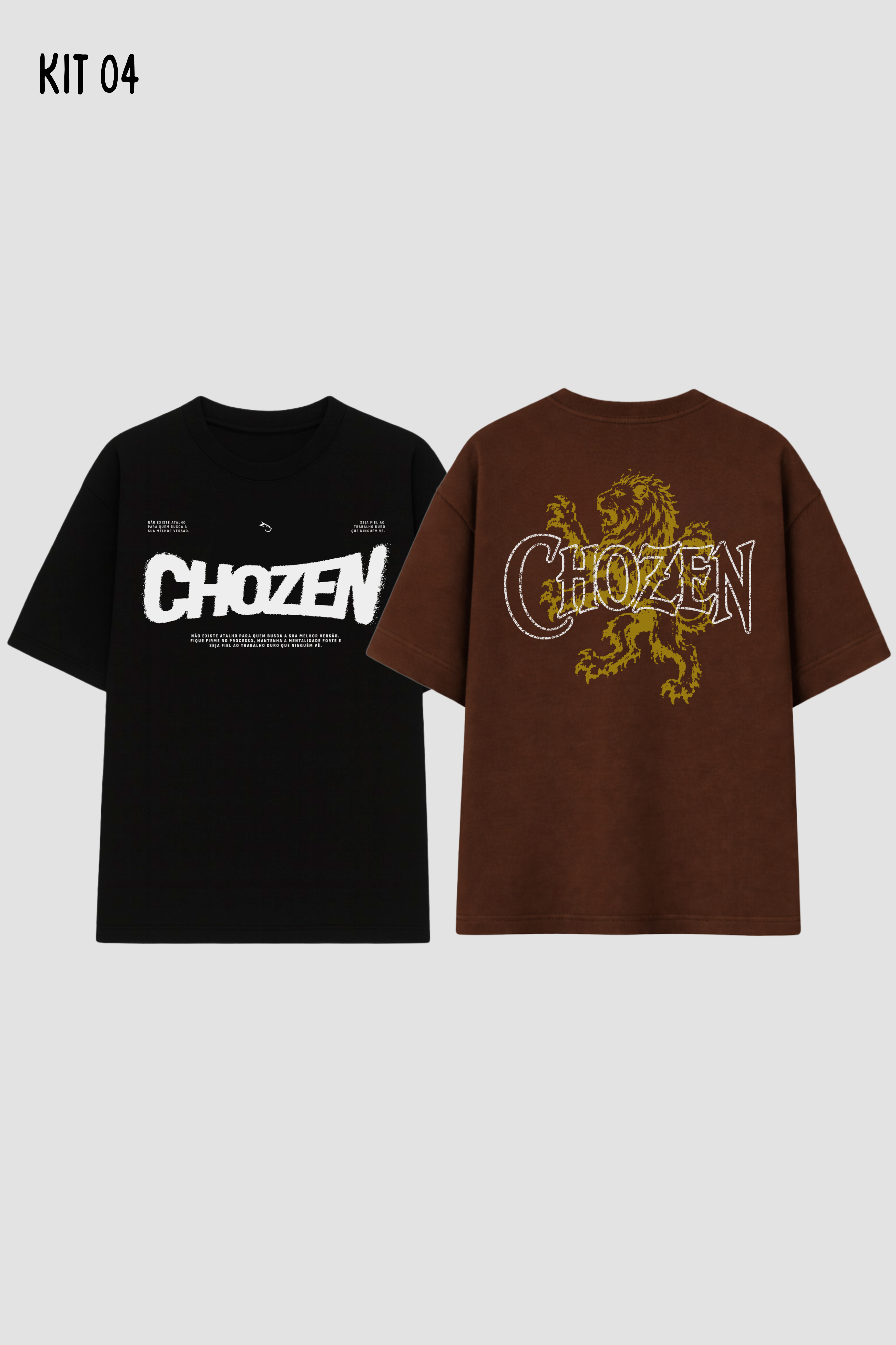 Kit 2 Camisetas Oversized Cristãs Unissex CHOZEN Essentials