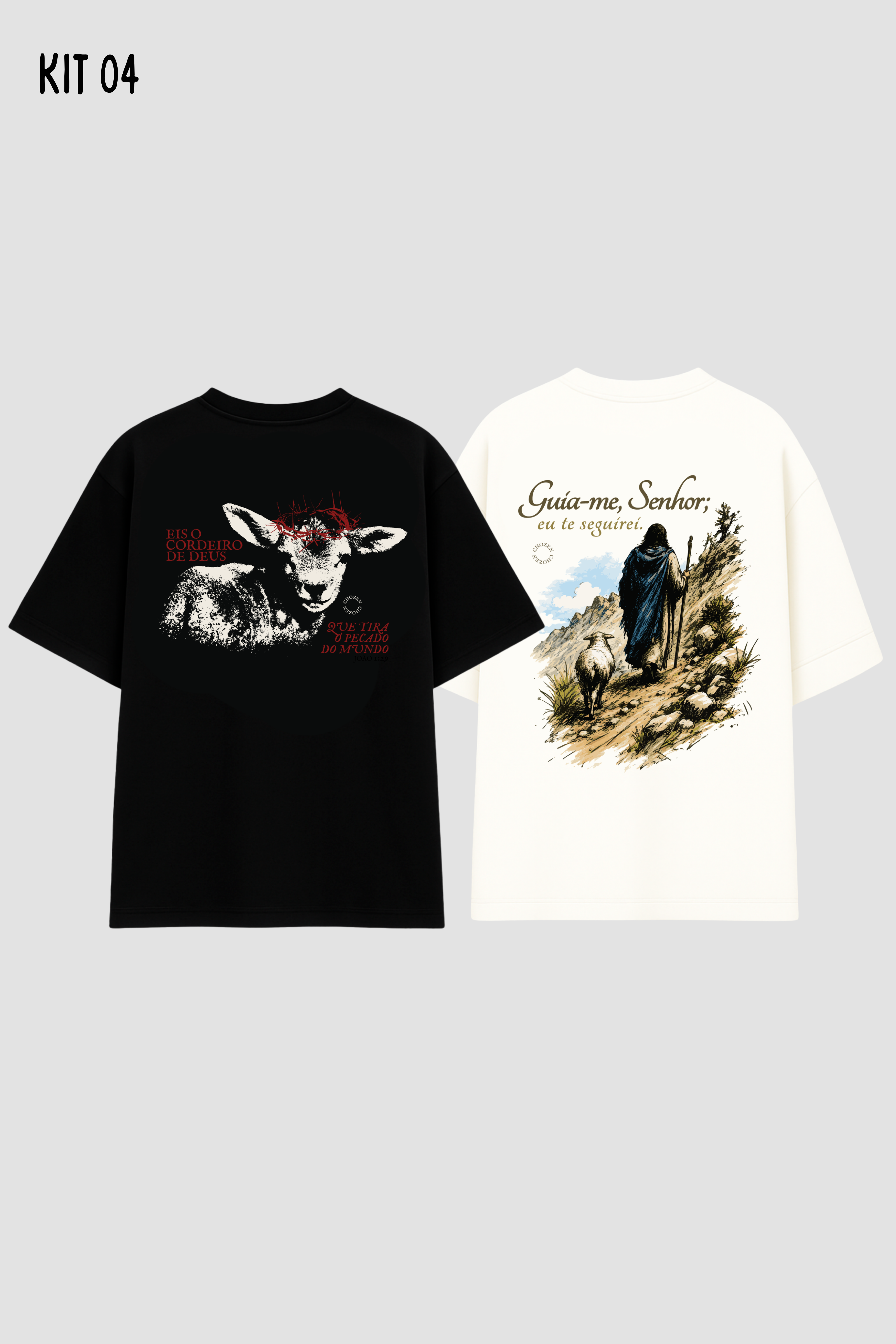 Kit 2 Camisetas Oversized Cristãs Unissex CHOZEN Casal