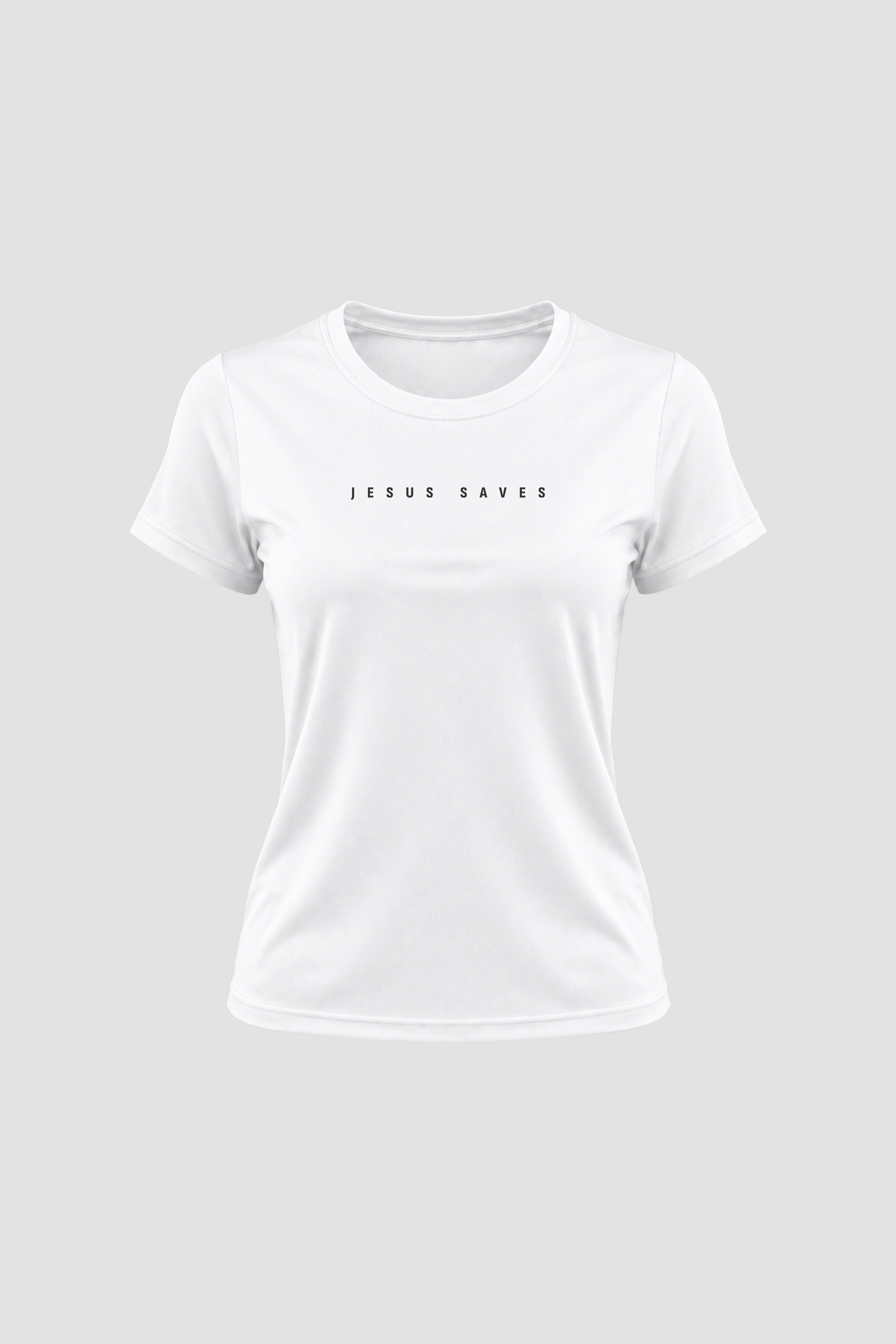 Camiseta Dry Fit Feminina - Branco - Jesus Saves