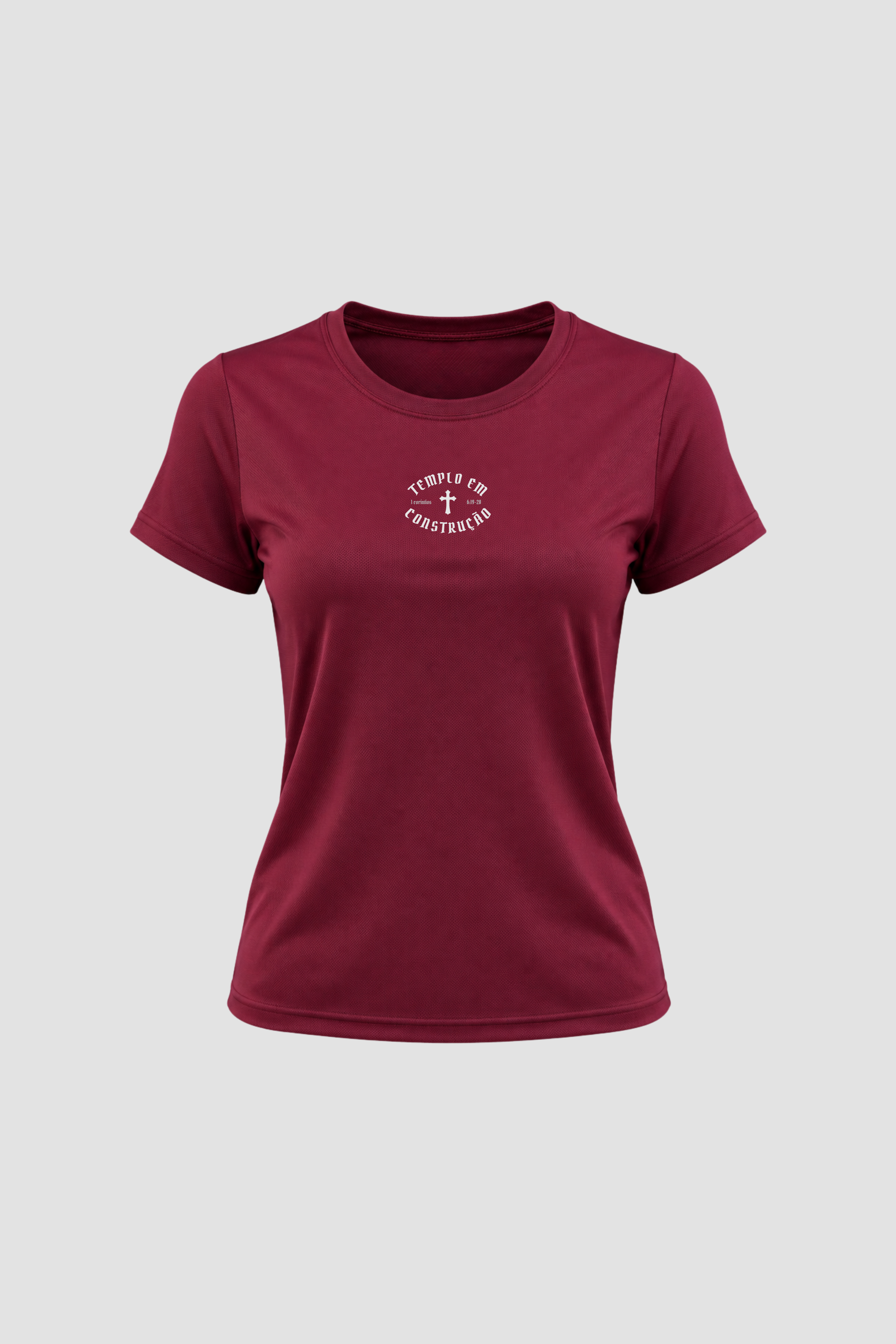 Camiseta Dry Fit Feminina - Vinho - Templo em Construção