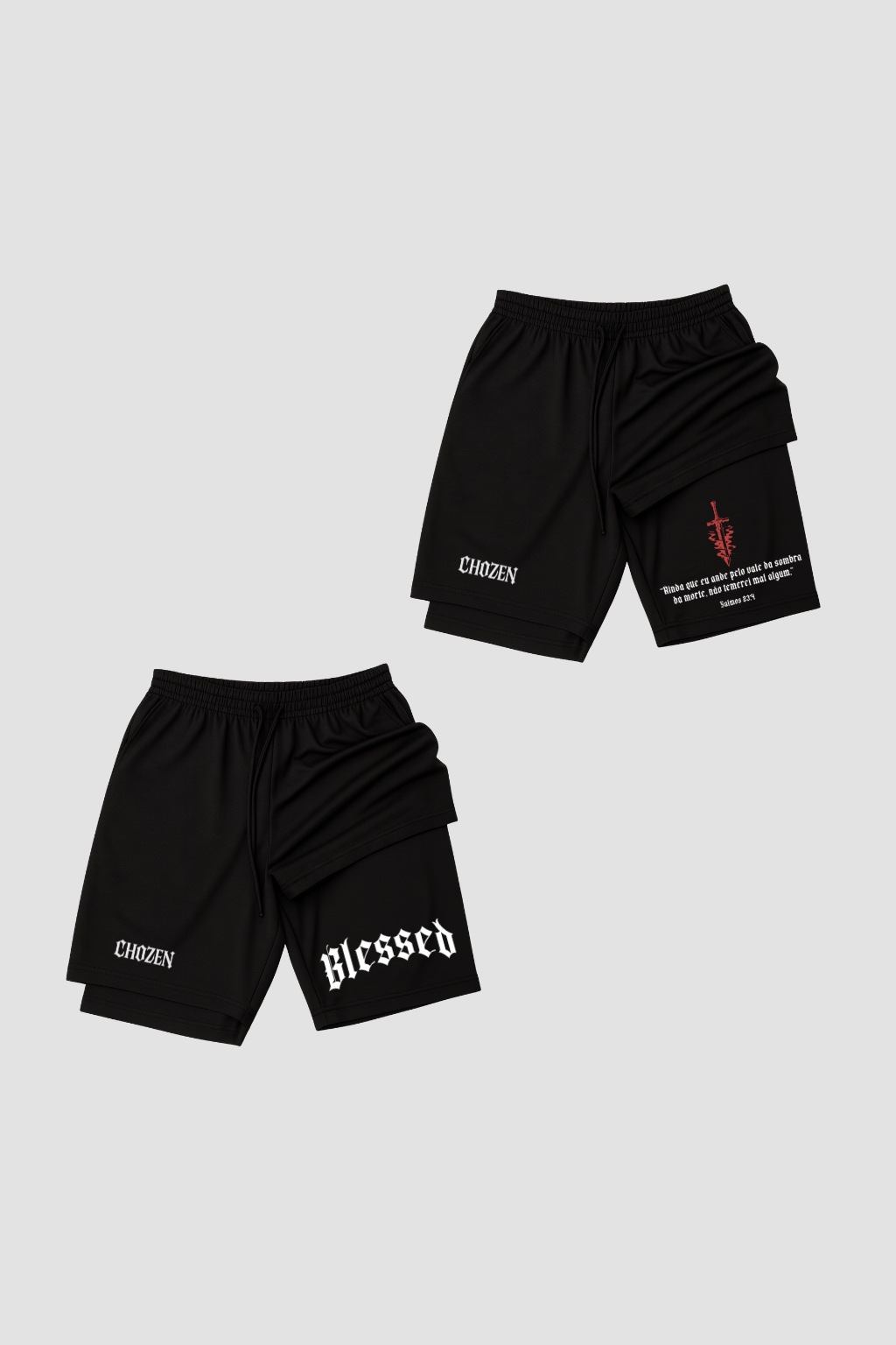 KIT 2 SHORTS COMPRESSÃO 2 EM 1