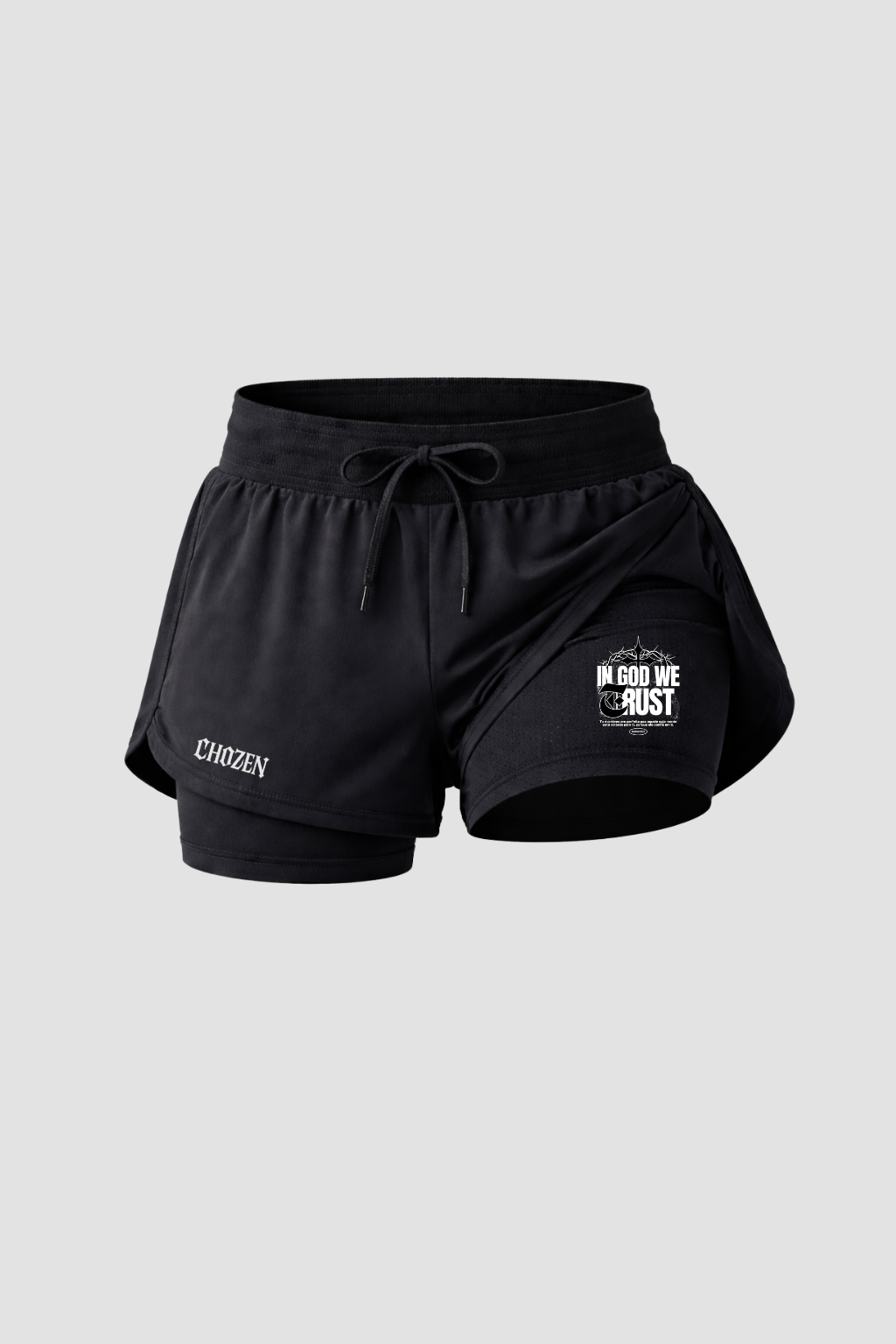 Short Feminino 2 em 1 - In God We Trust