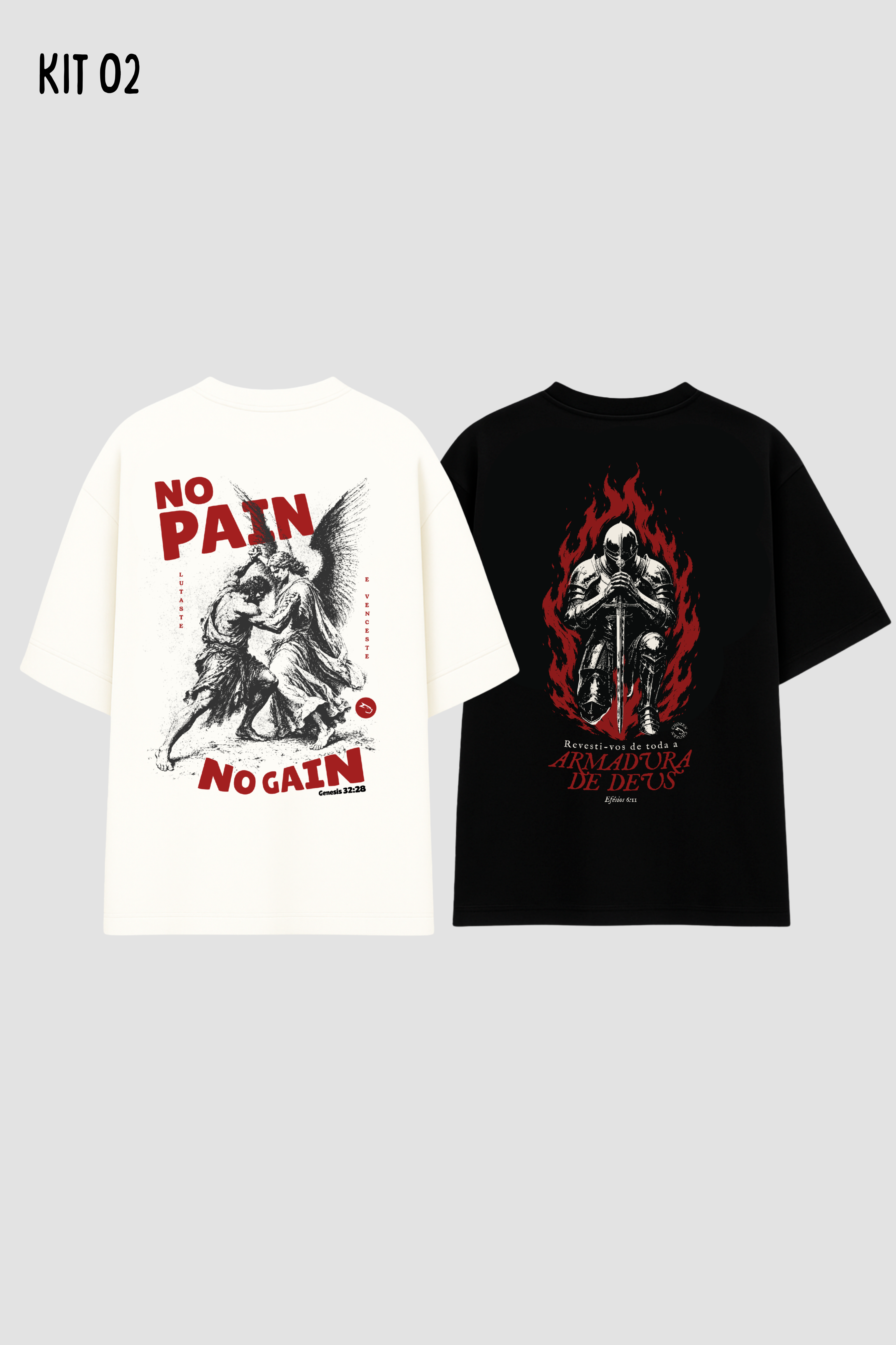 Kit 2 Camisetas Oversized Cristãs Unissex CHOZEN Essentials