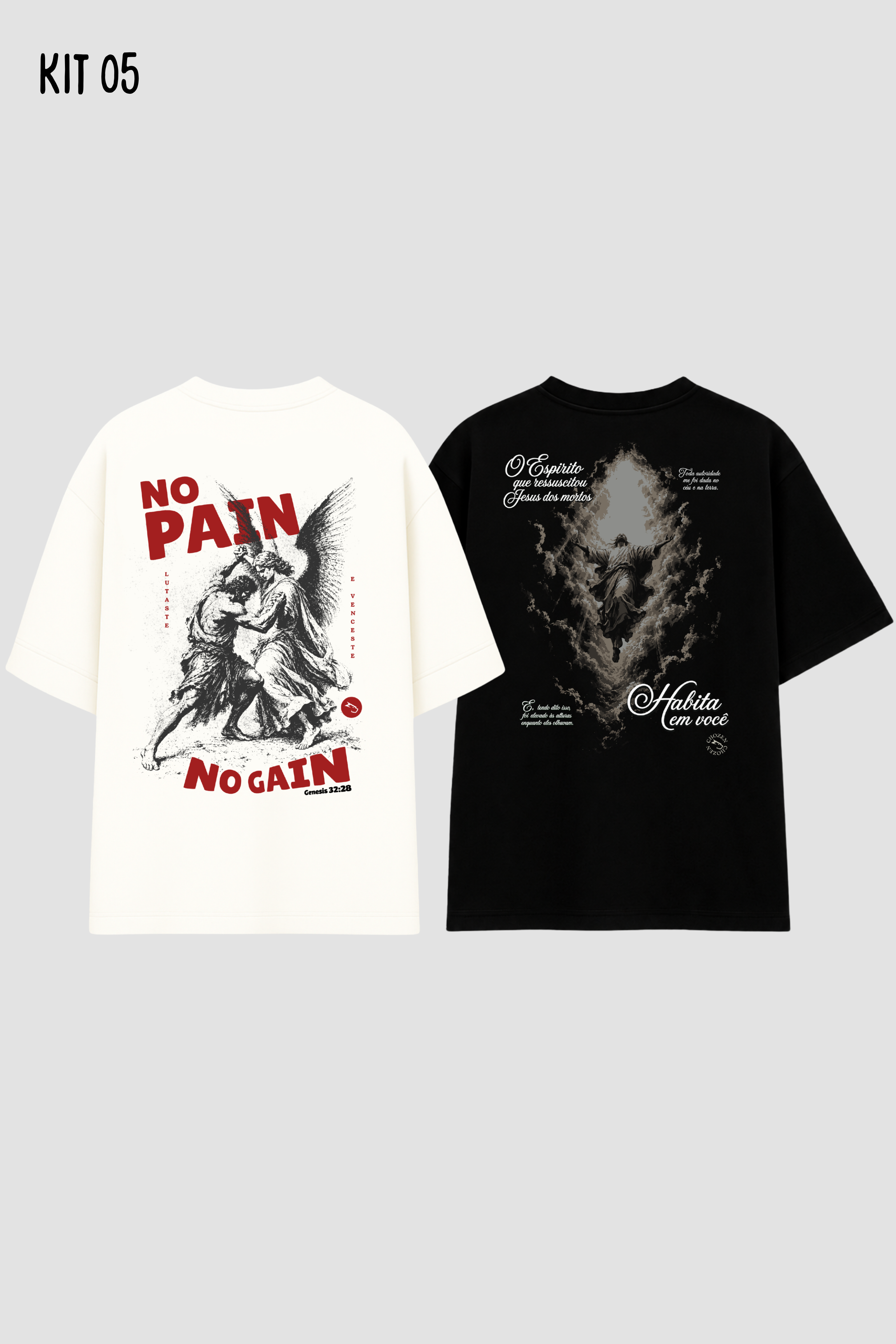 Kit 2 Camisetas Oversized Cristãs Unissex CHOZEN Essentials