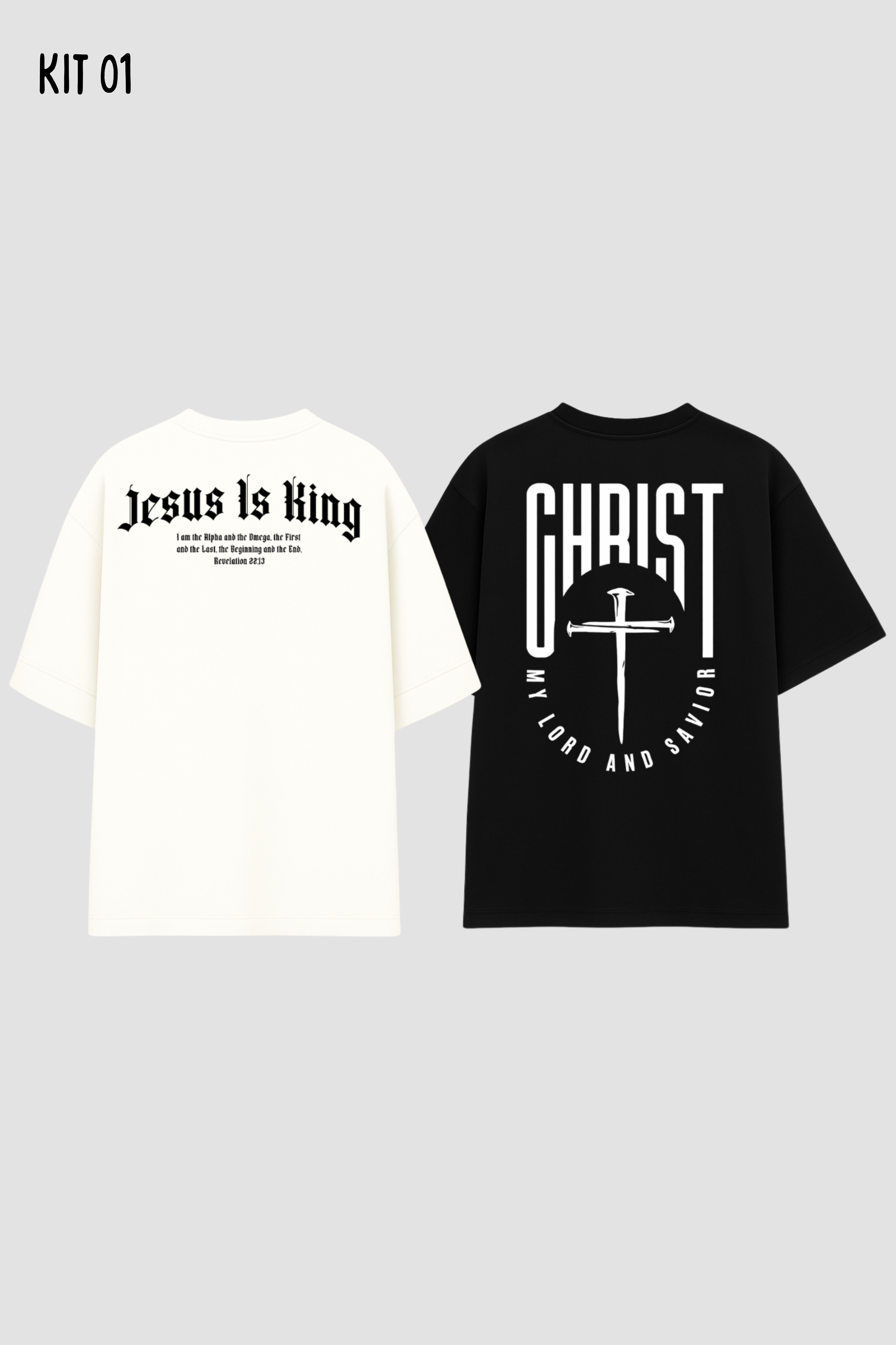 Kit 2 Camisetas Oversized Cristãs Unissex CHOZEN Must-Have 02