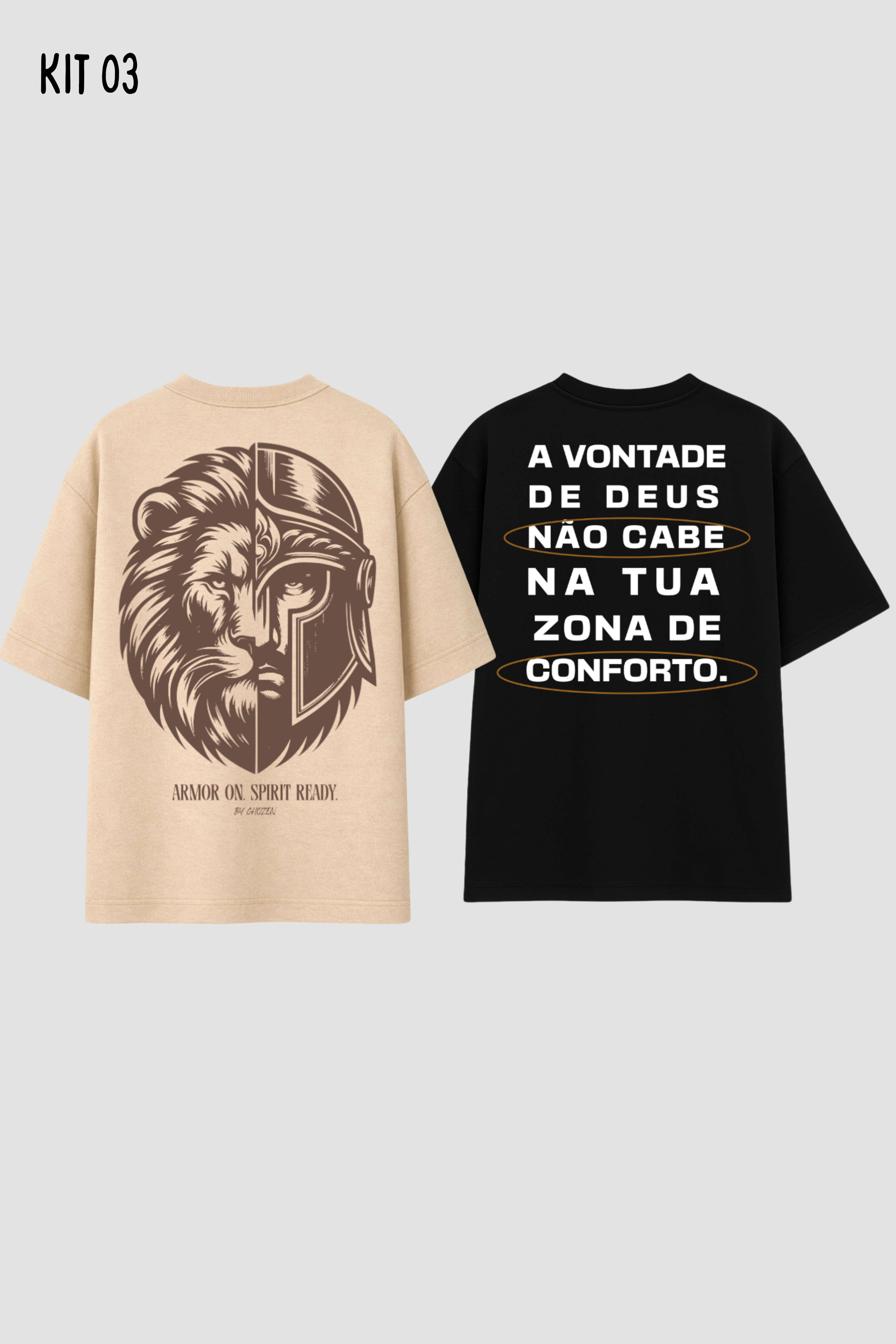 Kit 2 Camisetas Oversized Cristãs Unissex CHOZEN Must-Have 02