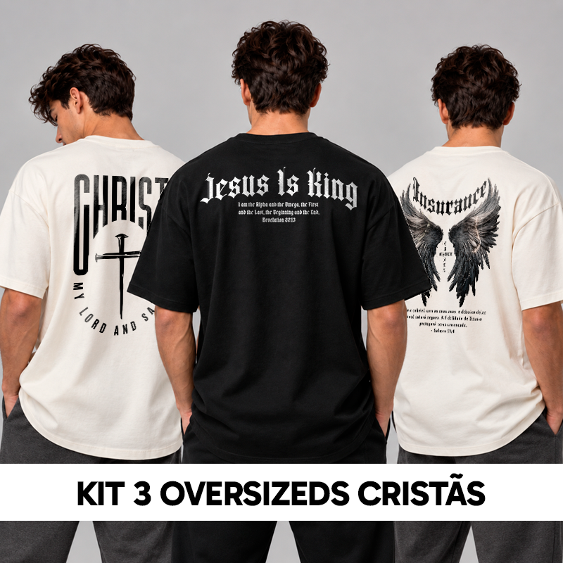 Kit 3 Camisetas Oversized Cristãs