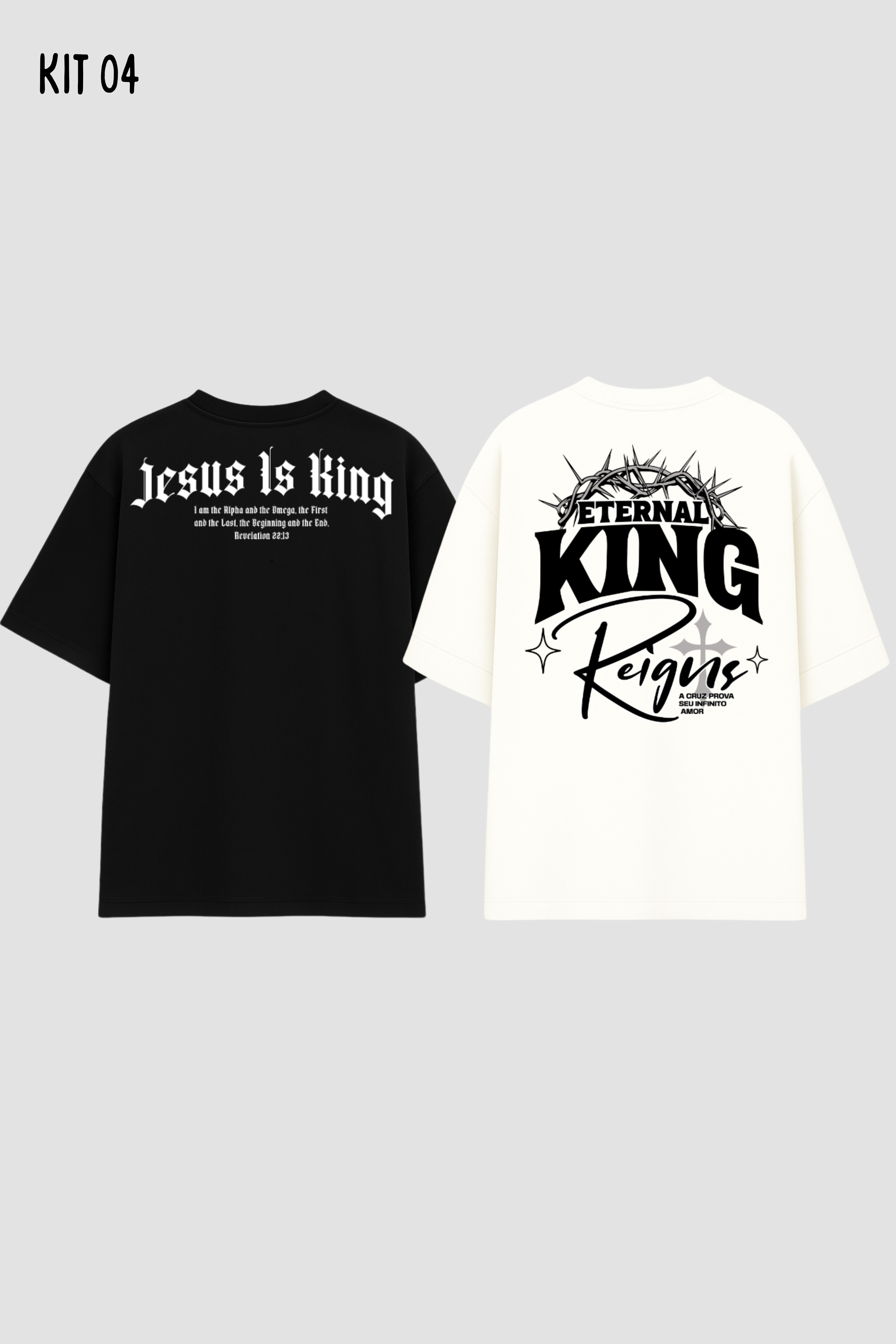 Kit 2 Camisetas Oversized Cristãs Unissex CHOZEN Must-Have 02