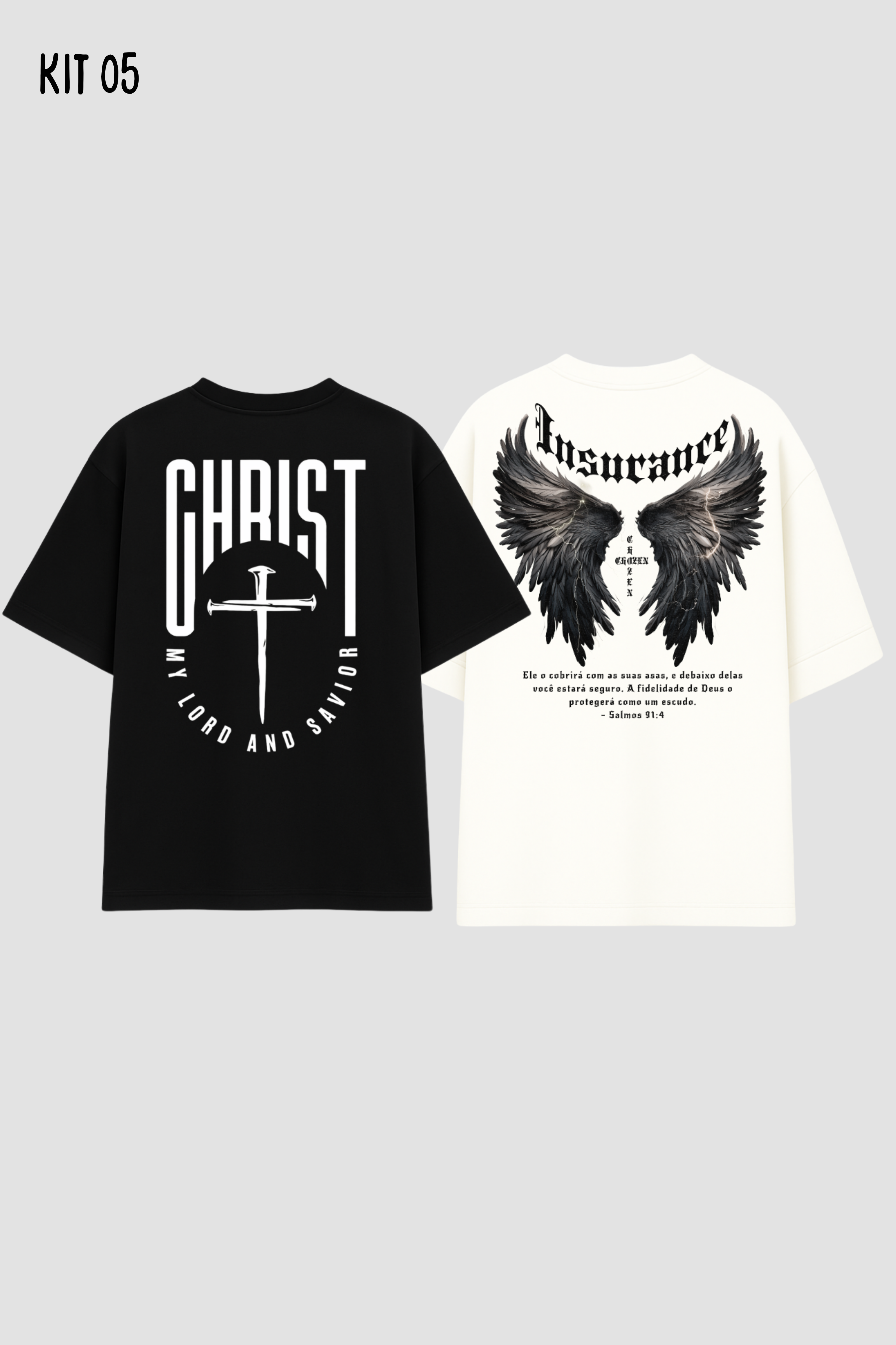 Kit 2 Camisetas Oversized Cristãs Unissex CHOZEN Must-Have 02