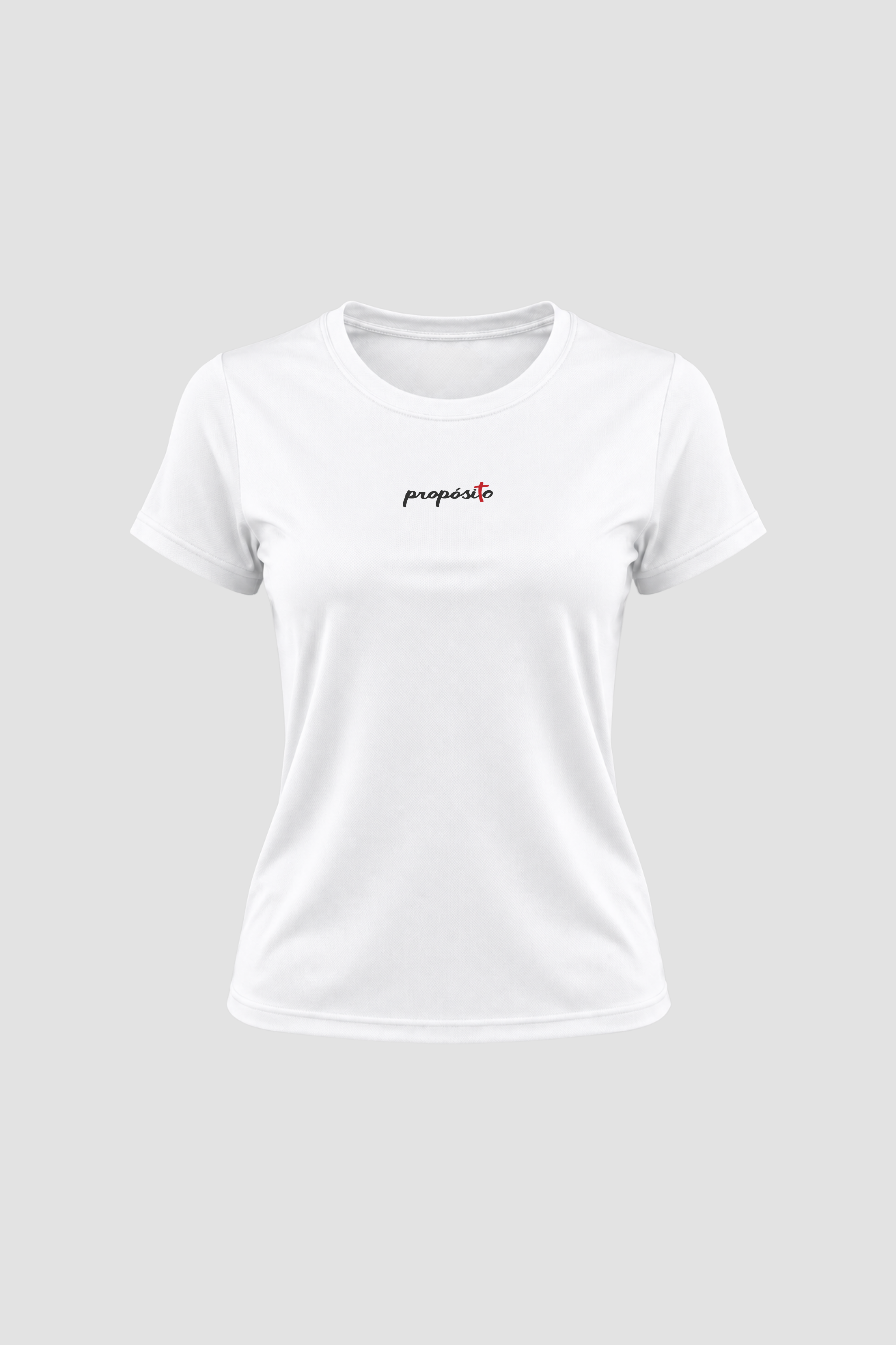 Camiseta Dry Fit Feminina - Branco - Propósito