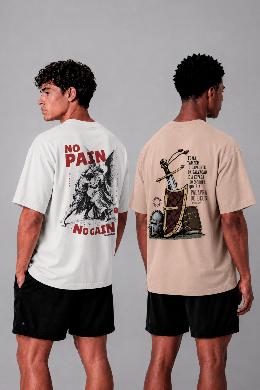 Kit 2 Camisetas Oversized Cristãs Unissex CHOZEN Essentials