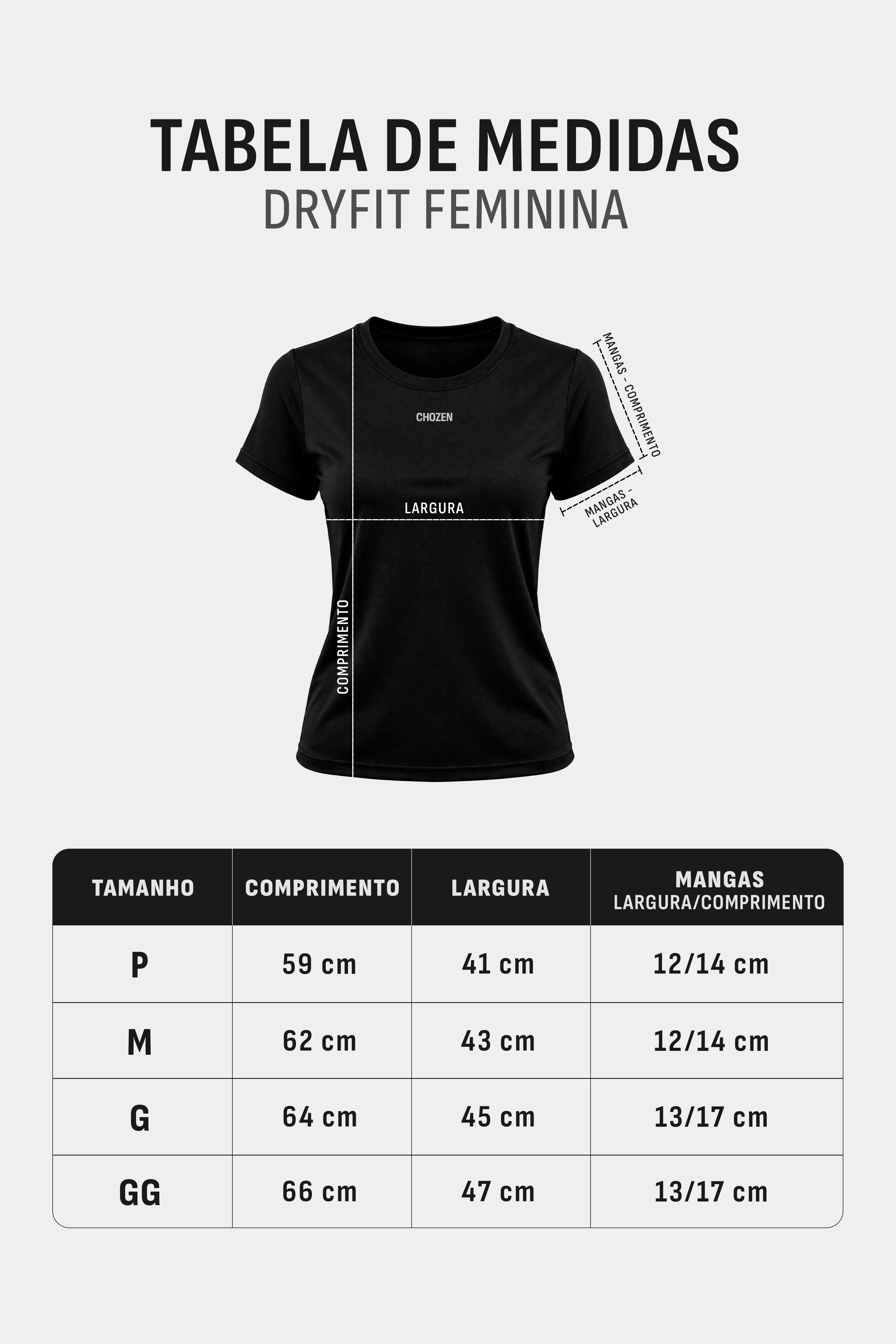 Camiseta Dry Fit Feminina - Preto - Basic